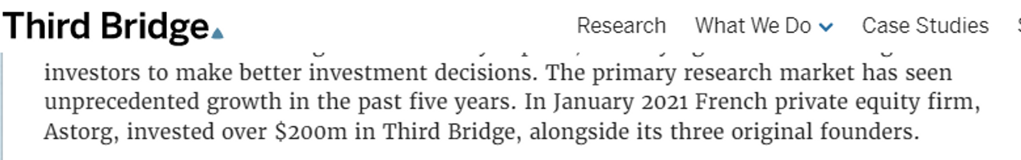 Excerpt from a Third Bridge press release on 31 Jan 2022